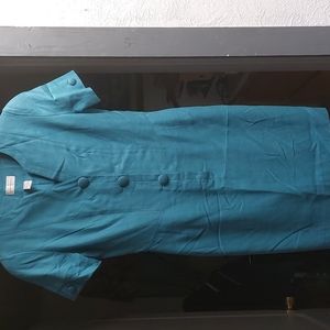 Teal Linen dress sz 8
